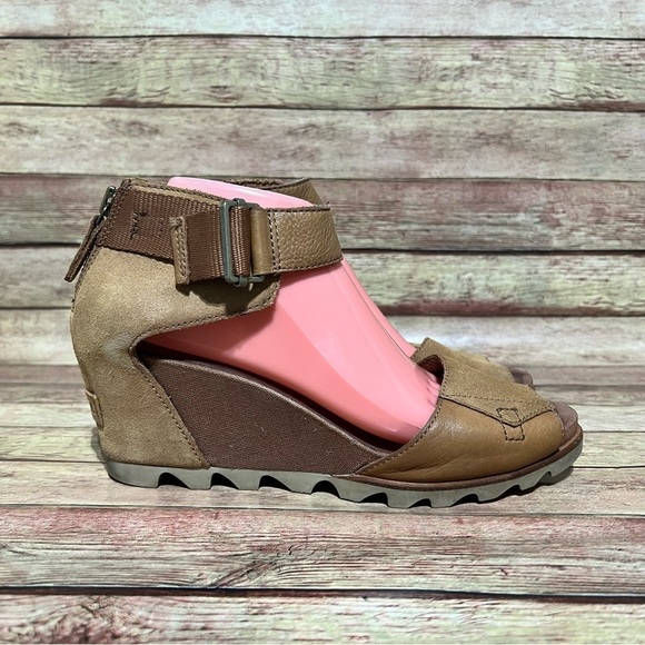 Sorel Brown Joenie ll Ankle Strap Wedge Sandal - Picture 3 of 8